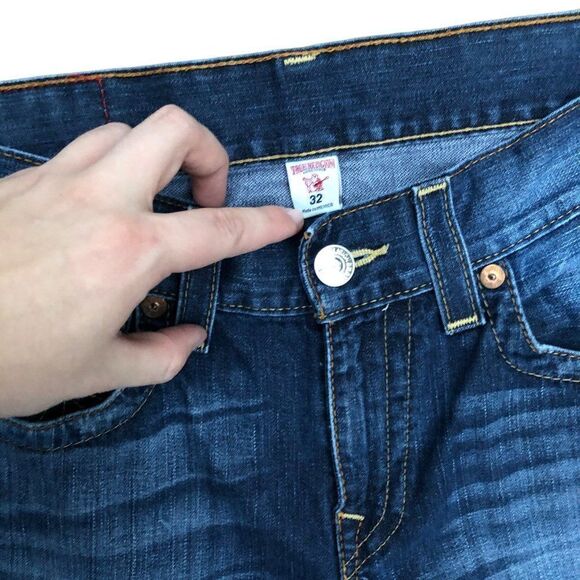 RARE True Religion Jeans Size 32 STRAIGHT Blue - Picture 7 of 7